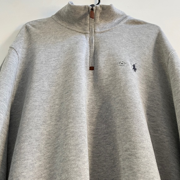 Polo Ralph Lauren Men’s XXL Gray Zip Pullover Sweater Classic-Vintage Look - Picture 7 of 13
